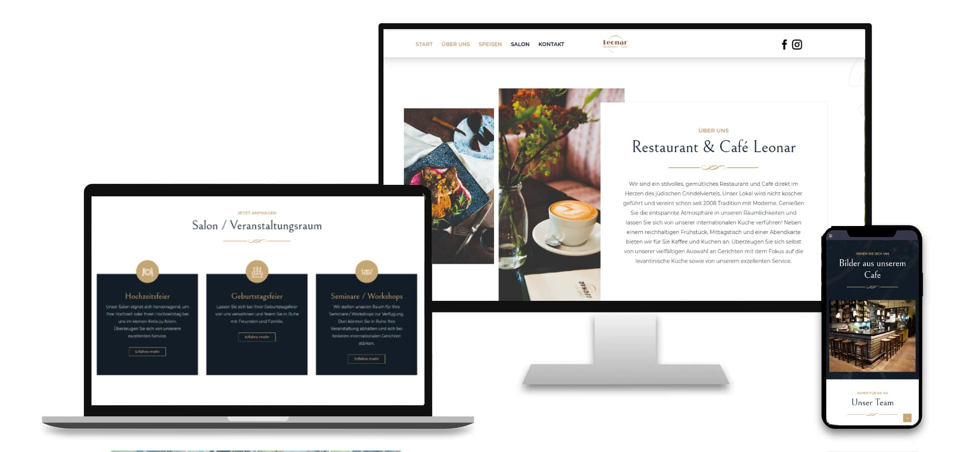 Cafe Leonar Webdesign Mockup